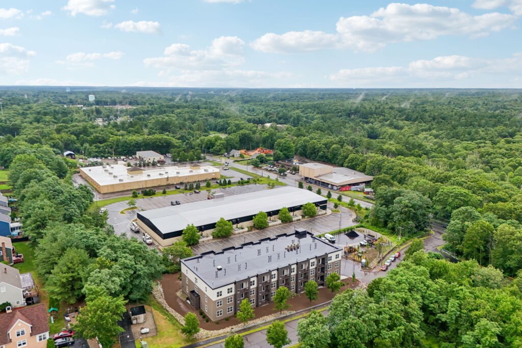 Aerial view of The Atkinson Reserve and the surrounding Stoughton neighborhood